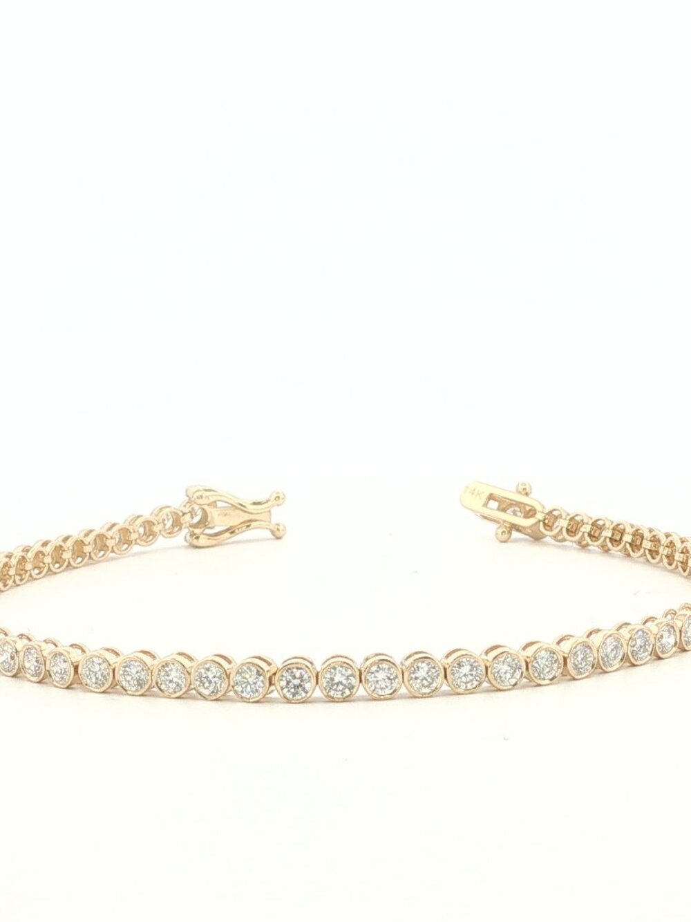 3.00Ct Lab Grown Diamond Bezel Set Tennis Bracelet in 14K Gold